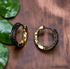 Uniquely Crafted Retro Tang Grass Grain Sense Textured Black Gold High-End Men & Women Hoop Earrings